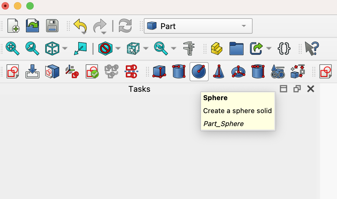 Choosing the sphere icon
